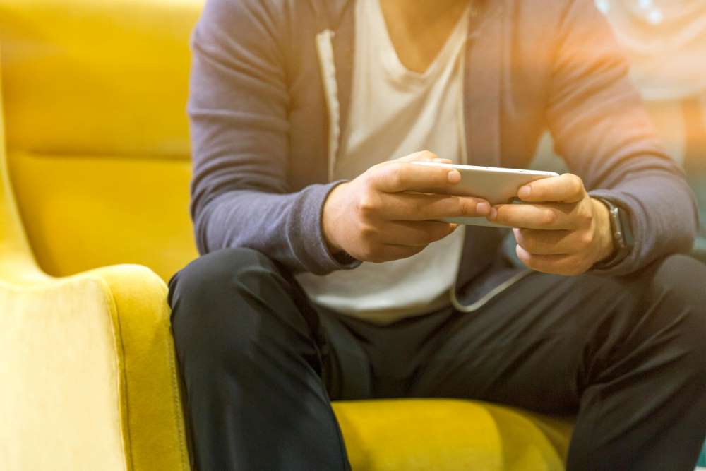 A man holding a phone