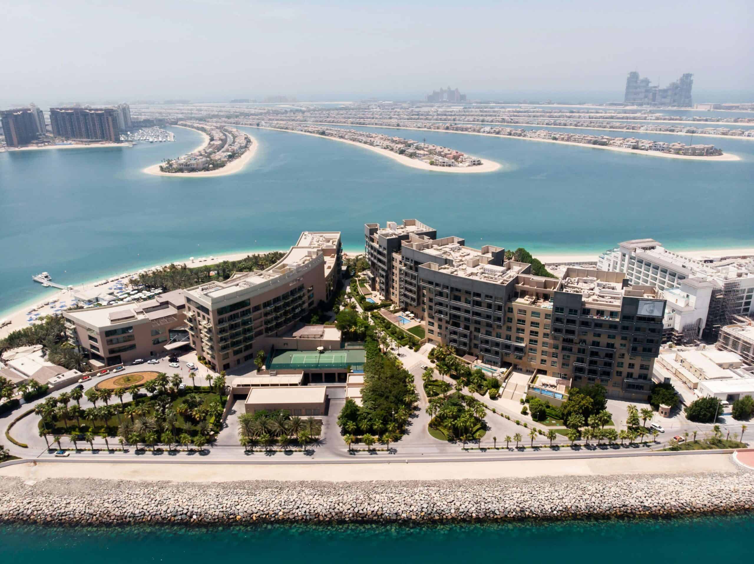 a view of Palm Jumeirah from above