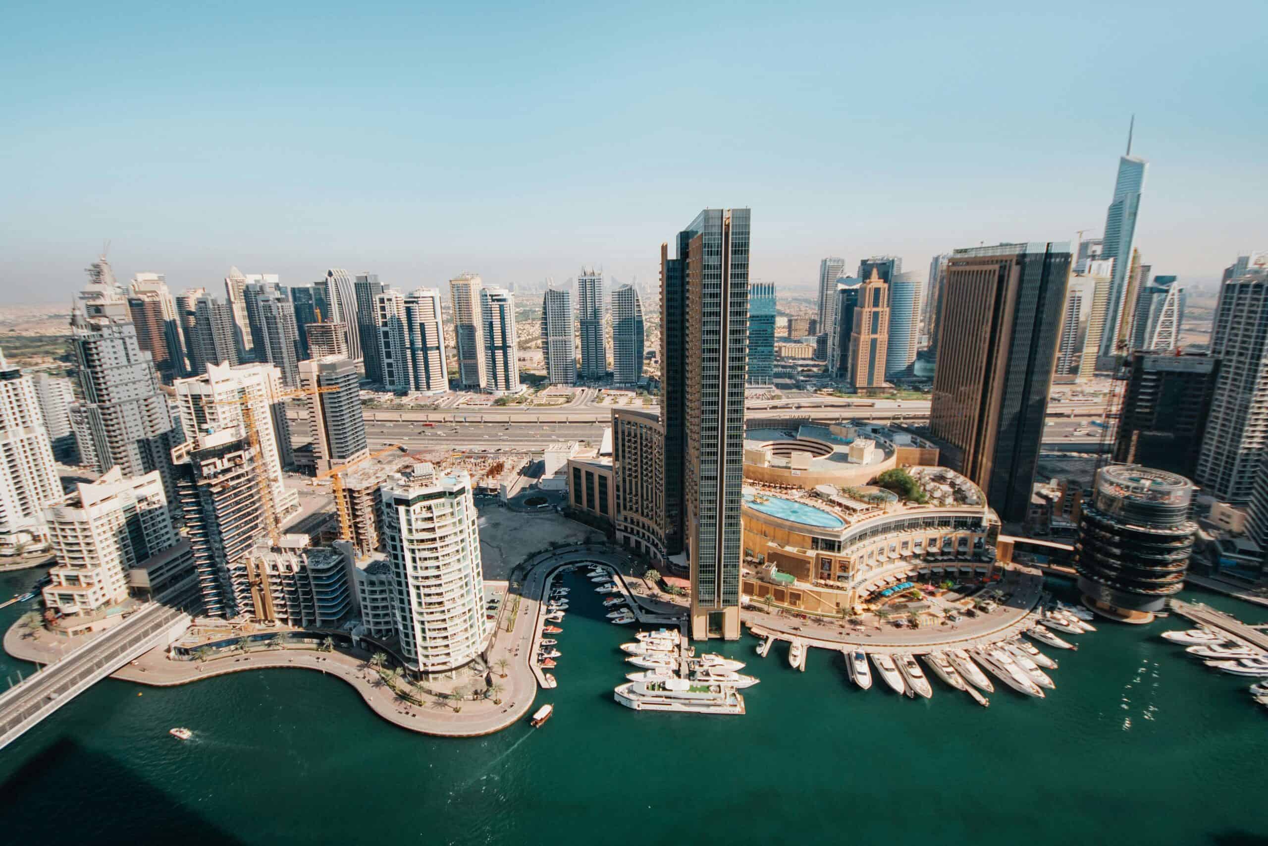 a view of Dubai's skyline