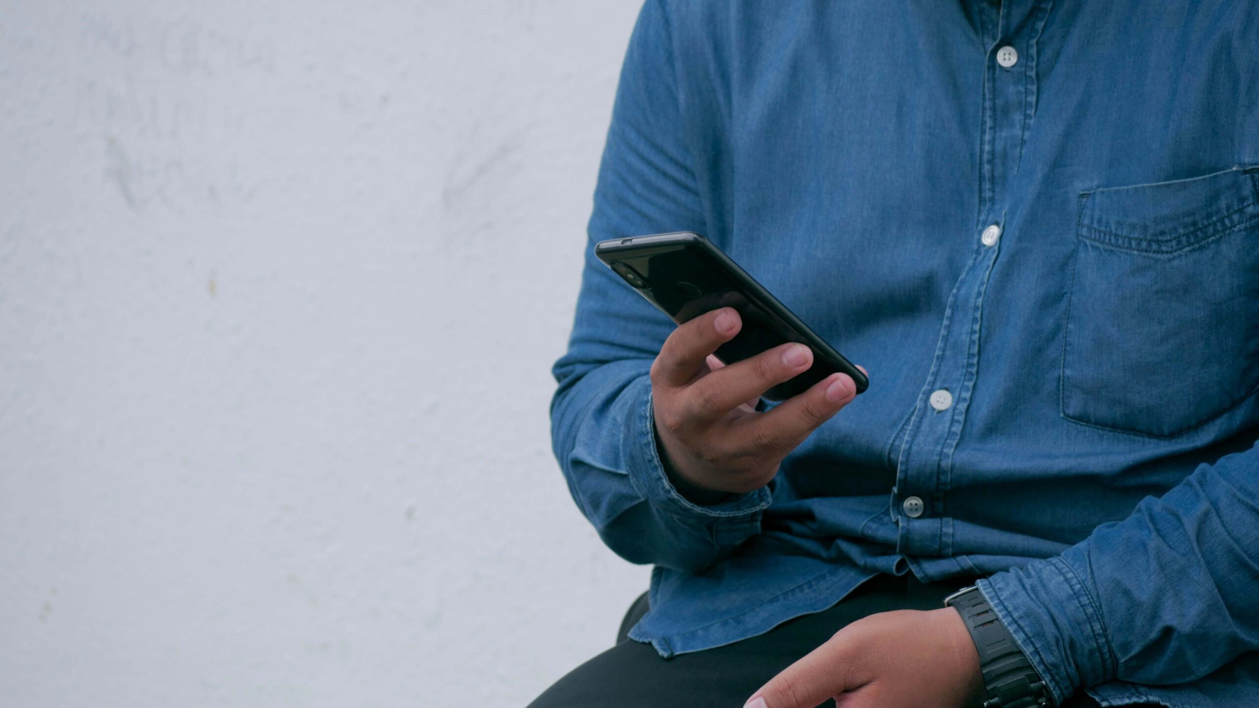 a man using a smartphone