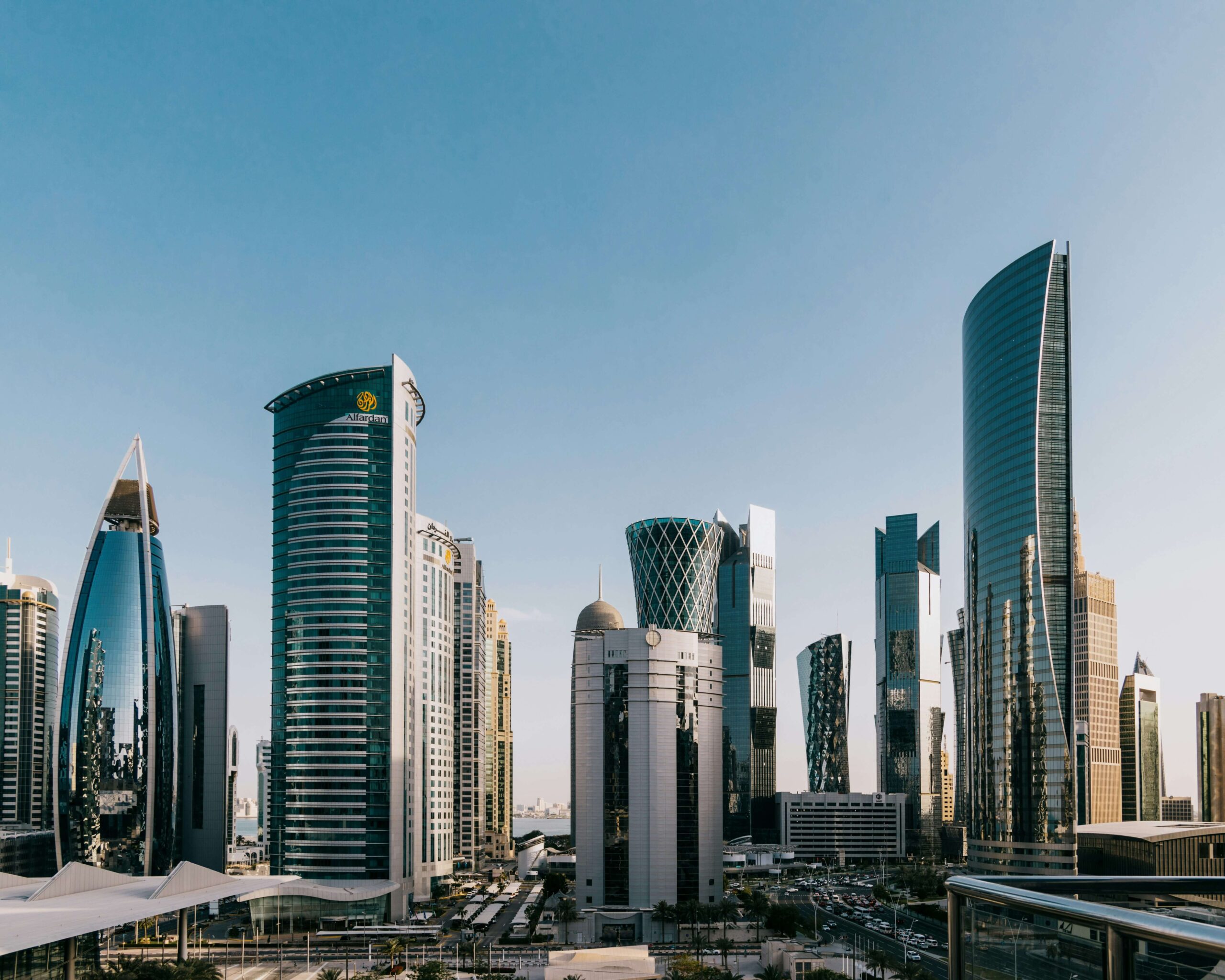 a skyline of Doha city